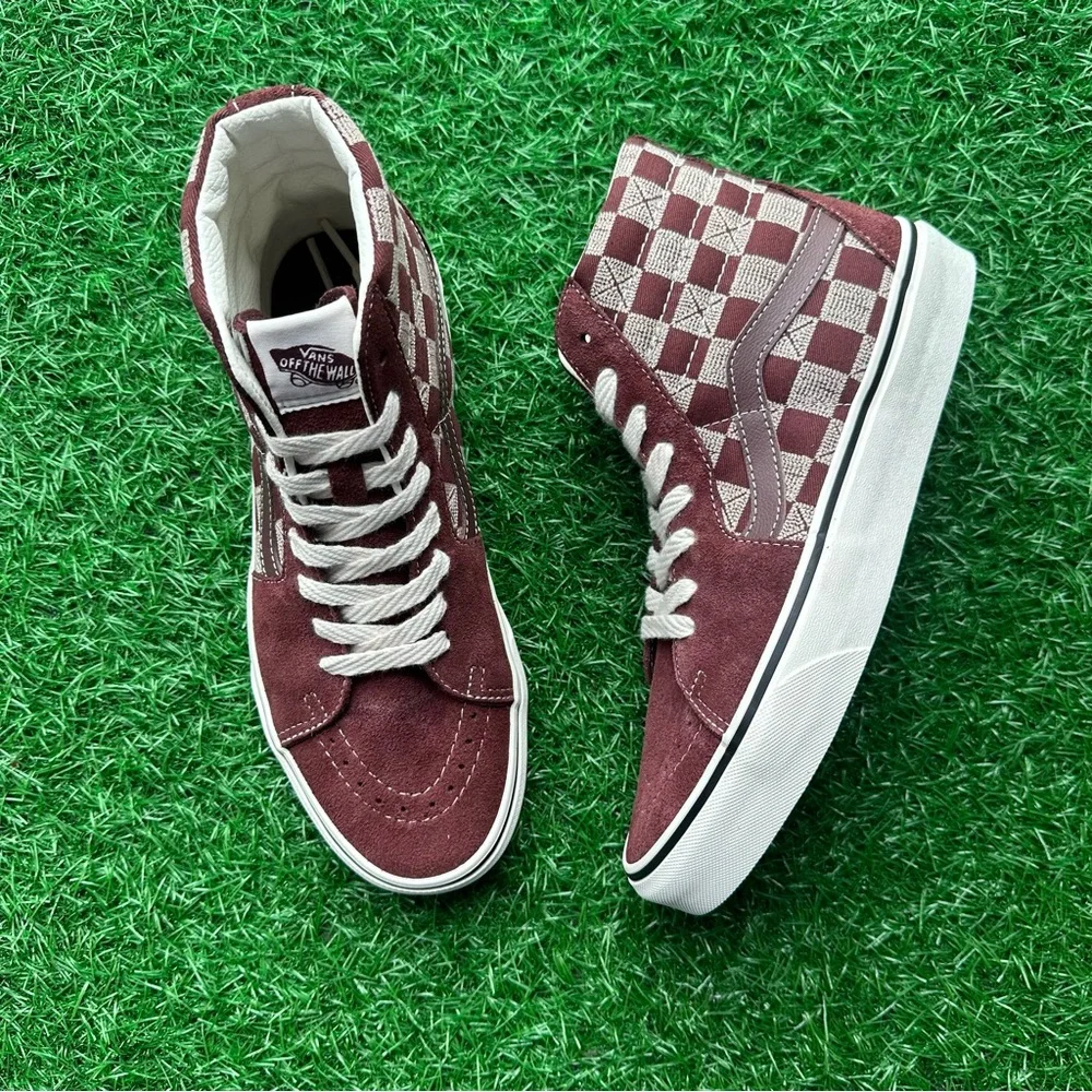 Vans Sk8 Hi Stitch Checkerboard Bitte - Picture 4 of 11